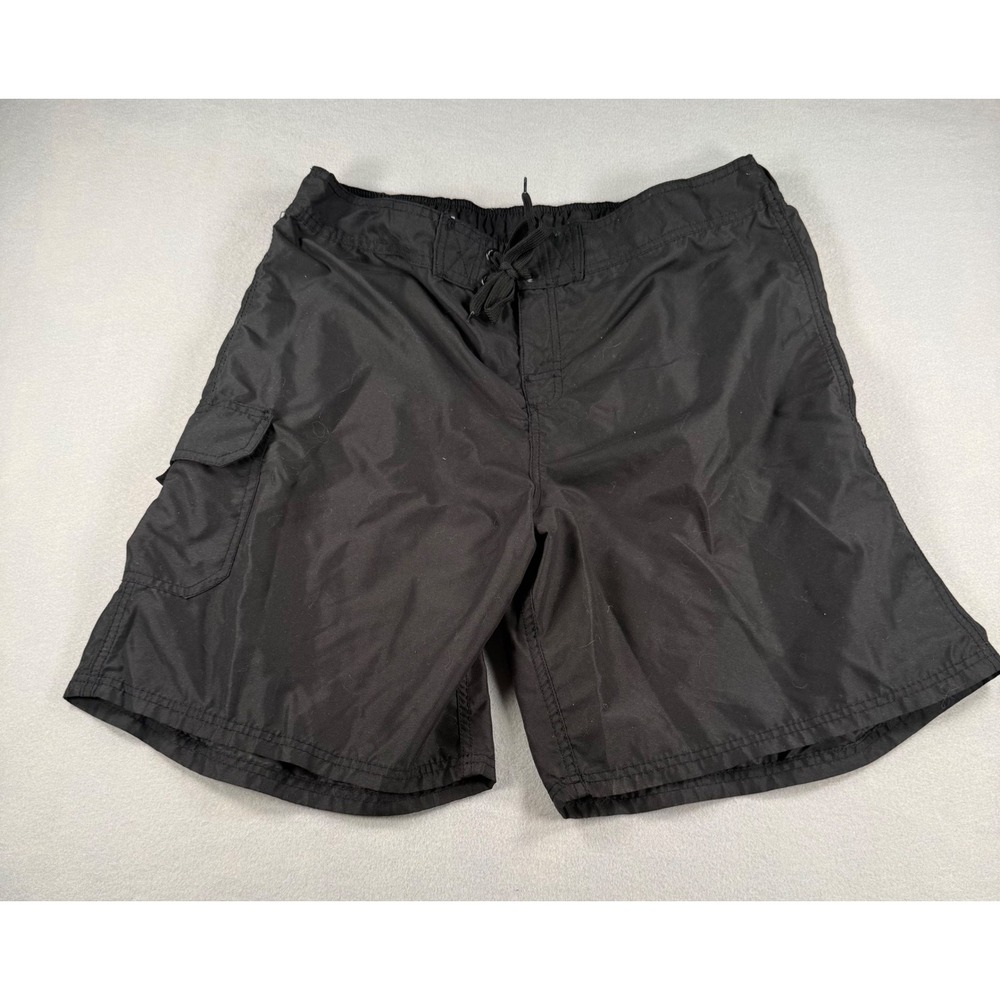 Kanu Surf Mens 2X Black Cargo Board‎ Shorts Swim Trunks Beachwear Plus Size Y2K